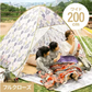 ポップアップテント 2人用 フルクローズ 【ワイドサイズ／ボタニカル】 両面メッシュ UVカット 紫外線カット 日焼け対策 防水 軽量