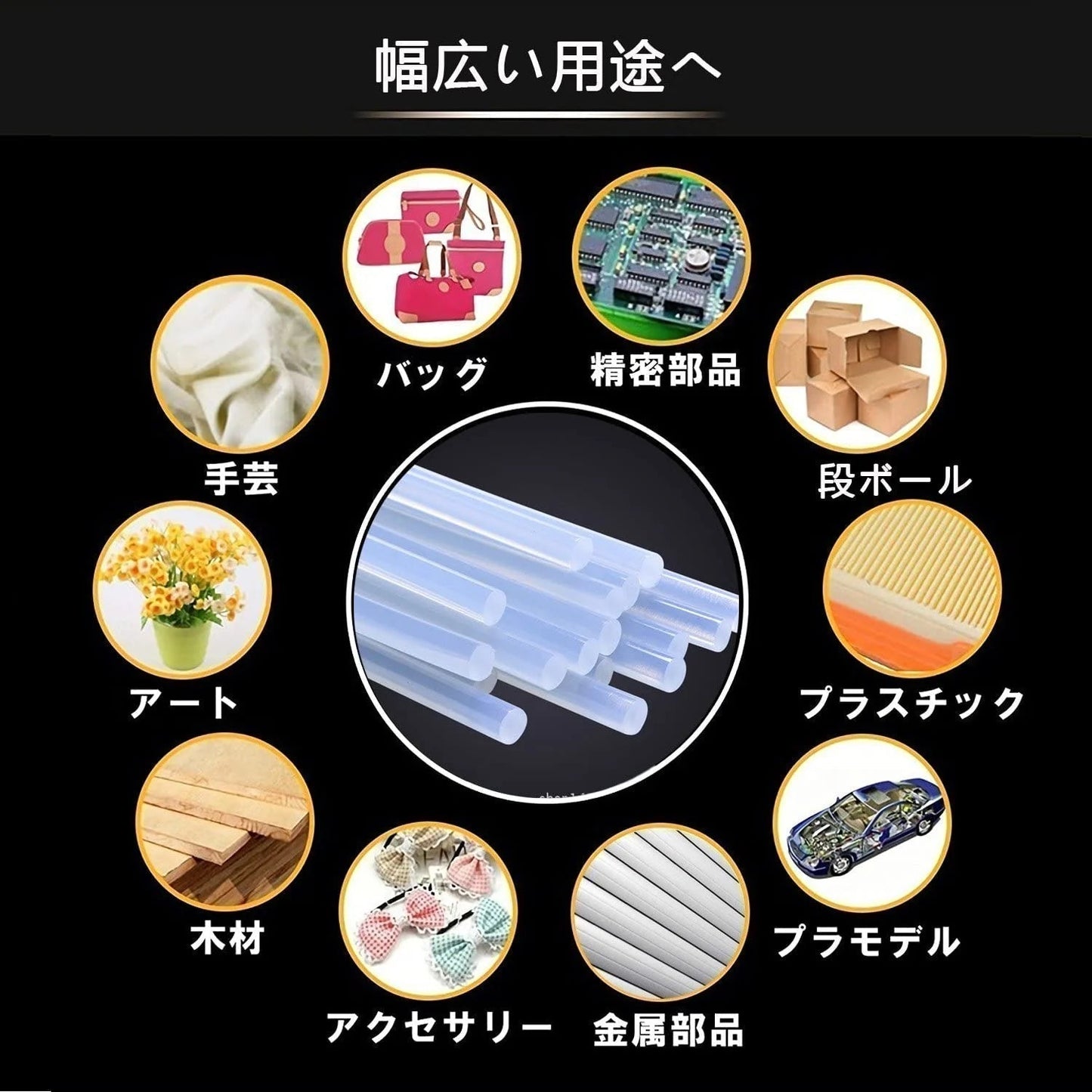 グルースティック 10本セット 透明 高品質 強力粘着 グルーガン付属品 粘着剤 粘着スティック 11mm×20cm 多用途性 DIY用 手芸用 プラスチック用 家具修理用 グルースティック(10本)(w183)