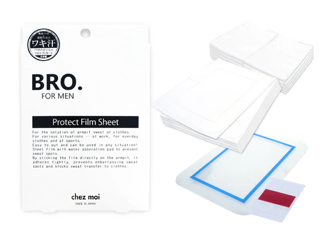 BRO. FOR MEN　Protect Film Sheet【メンズケア　ワキ汗　汗ジミ　ワキ汗ガード】【透明フィルム　吸水パッド付　コットン100%】