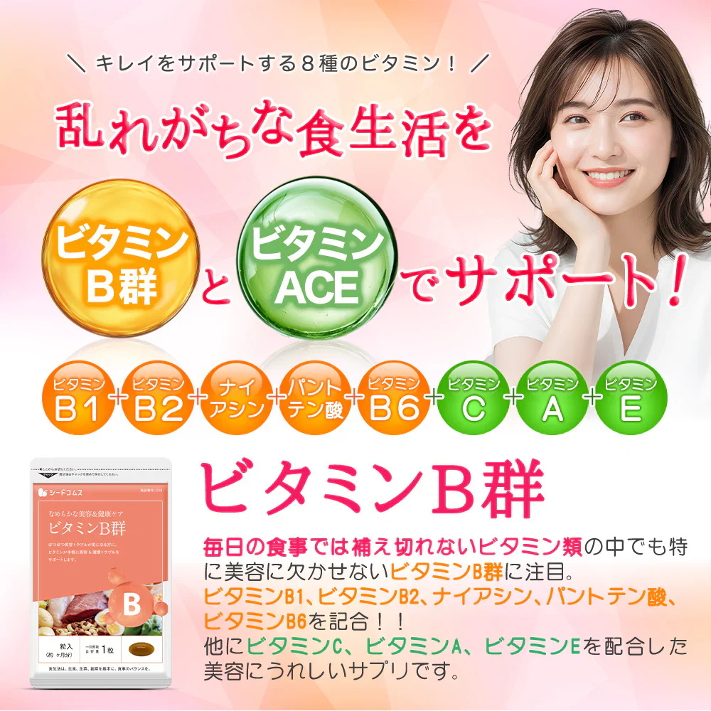 ビタミンB群《約3ヶ月分》チアミン硝酸塩/リボフラビン/ナイアシン/ニコチン酸アミド/ピリドキシン塩酸塩