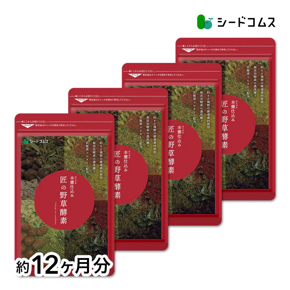 匠の野草酵素《約12ヶ月分》  送料無料 サプリ サプリメント 酵素 野草酵素 健康  スーパーフード 健康食品 野菜不足 乳酸菌 ダイエット 美容 ビタミン ビタミンC【大容量】
