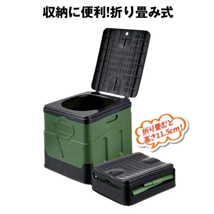 簡易トイレ 折りたたみ トイレ 折り畳み式非常用トイレ １個 防災 車 介護 非常用 ポータブル 車中泊 キャンプ アウトドア 避難 緊急 携帯 便器 凝固剤 国華園 【発送予定は商品詳細を参照】
