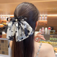 (ホワイト)ヘアゴム リボンシュシュ 高級感 ヘアアクセサリー 髪留め ヘアアレンジ お呼ばれ 髪飾り キュート