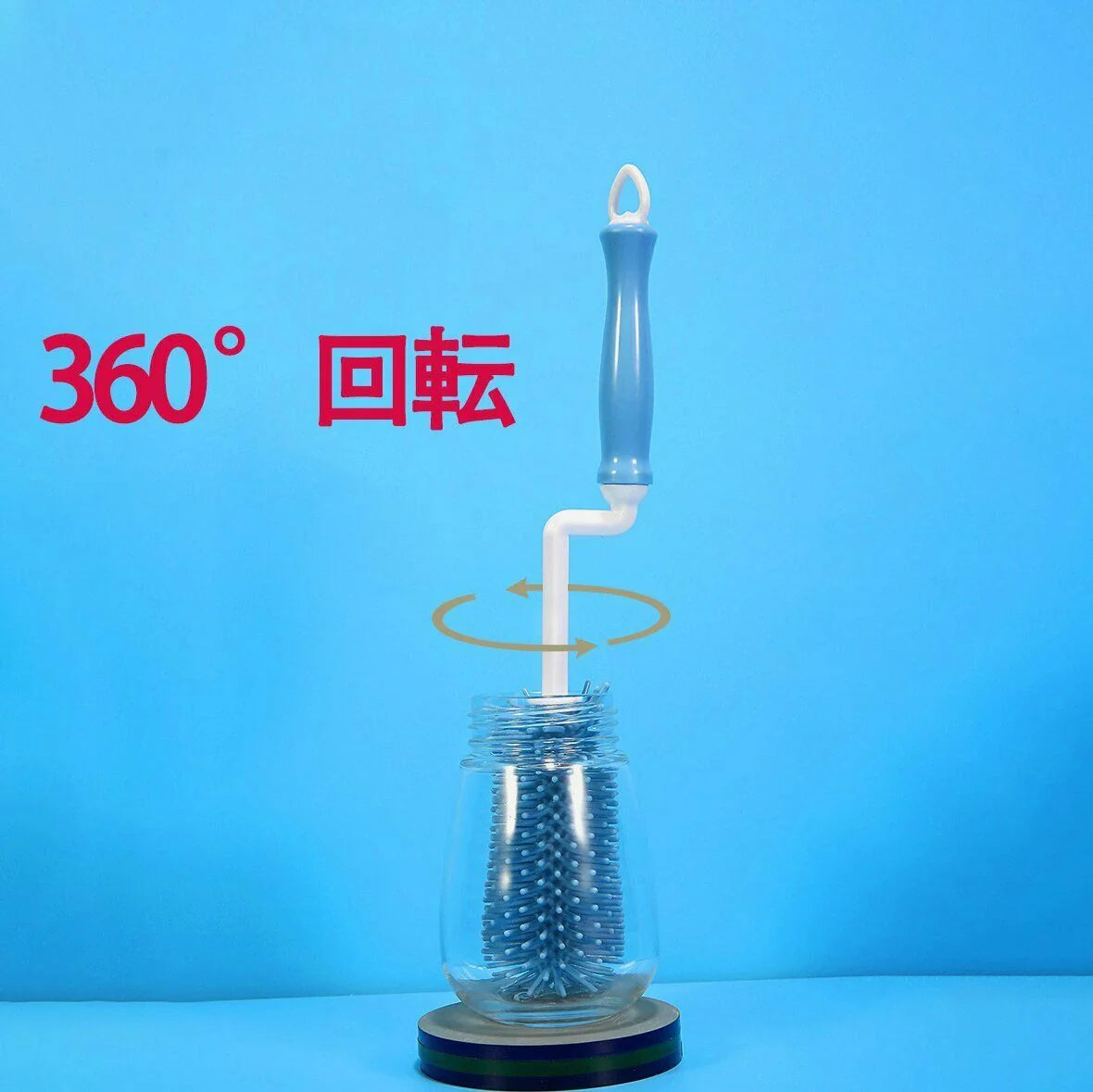 哺乳瓶乳首ブラシ ボトルブラシ 水筒 洗浄ブラシ　シリコン　ブラシセット 3点セット　360度回転 使いやすい　持ち運び　ベビ- w326D(タイプD)