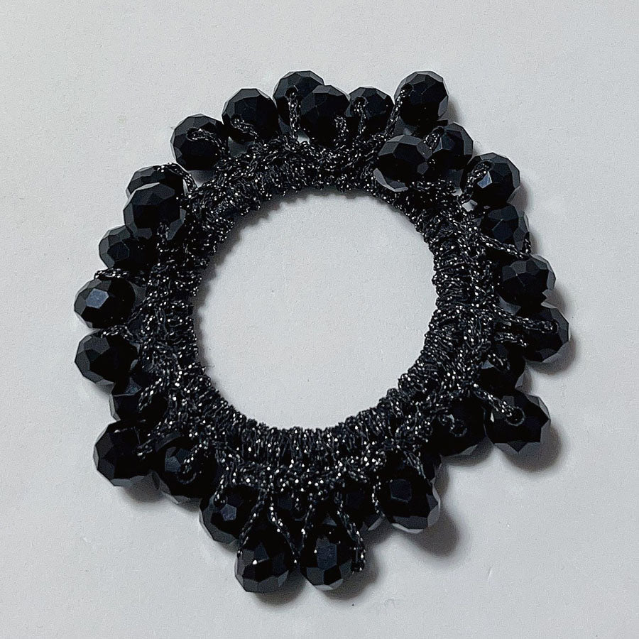(ブルー)ヘアゴム バブル シンプル ブレスレット ビーズ ヘア留め ヘアアクセサリー 髪飾り 上品 パーティー飾り