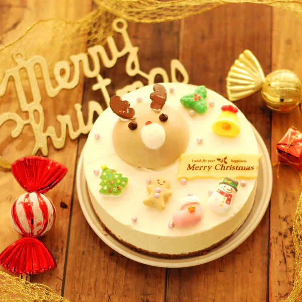【Xmasケーキ】 トナカイケーキ 【おいもや】  5号・3～4人用 クリスマスケーキ XM