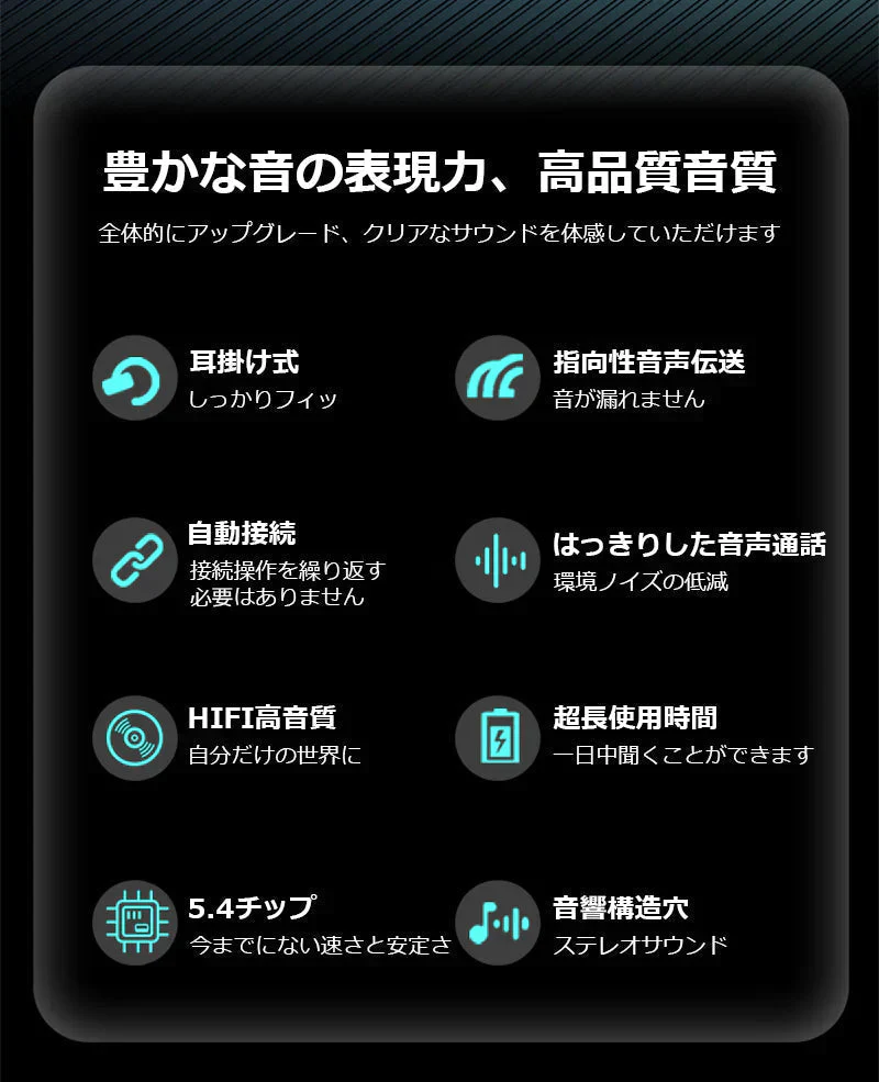 ワイヤレスイヤホン 耳掛け式  PSE認証 Bluetooth 5.4 HIFI高音質 超長航続 自動接続 360°サラウンあドステレオ 低遅延 快適着装 ワイヤレスステレオイヤホン s109B(ホワイト)