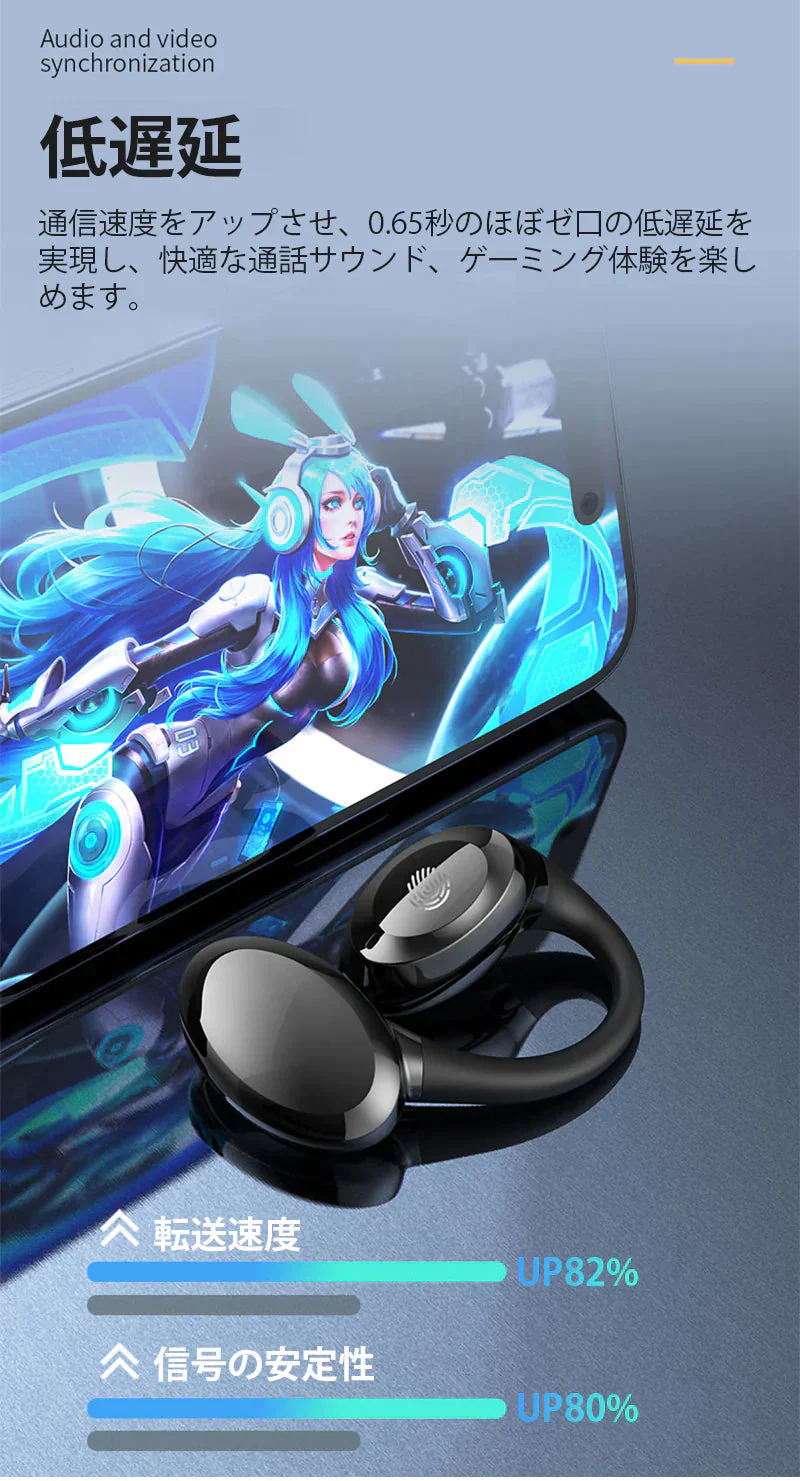 ワイヤレスイヤホン Bluetooth 5.3 耳掛け式 片耳 超軽量ブルートゥースヘッドホン ヘッドセット HIFI高音質 ワンタッチ操作 低遅延 左右分離型 自動ペア s091B(ブラック)
