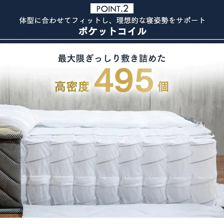 【カートアップNG】アイリスプラザ ポケットコイルマットレス 極厚20cm 2層ウレタン・こだわり10層構造 3Dメッシ