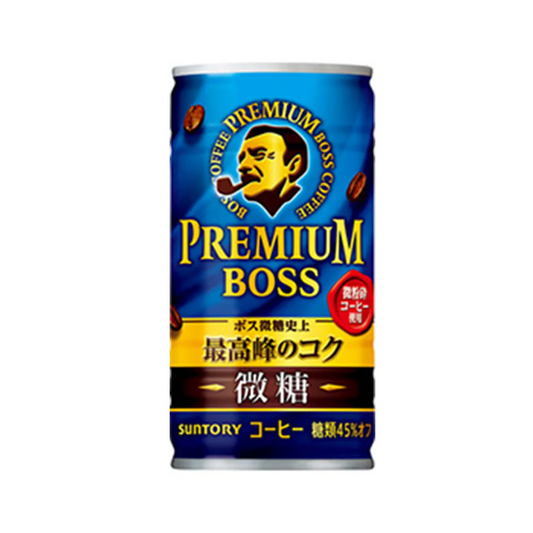 送料無料 サントリー BOSS プレミアムボス微糖 185ml×30本(1ケース)【ご注文は3ケースまで同梱可能です】