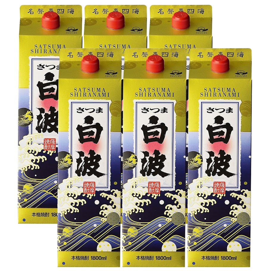 薩摩酒造 芋焼酎 さつま白波 25度 パック 1800ml 1.8L×6本/1ケース