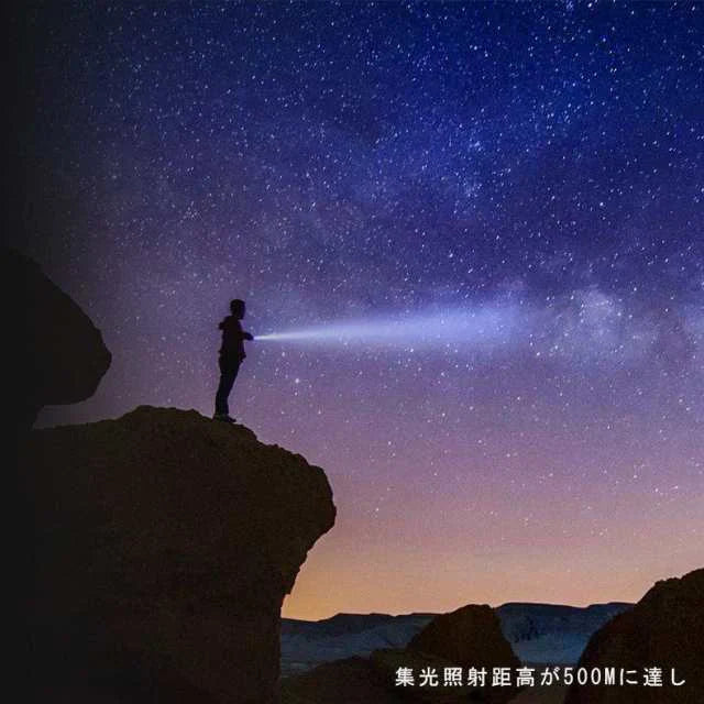 当日発送 新仕様 LEDライト懐中電灯 ハンディライト USB充電式 超強力 軍用 作業灯 停電 防水 防災対策 ズーム機能 フラッシュライト 爆光 コンパクト w229A(ブラック)