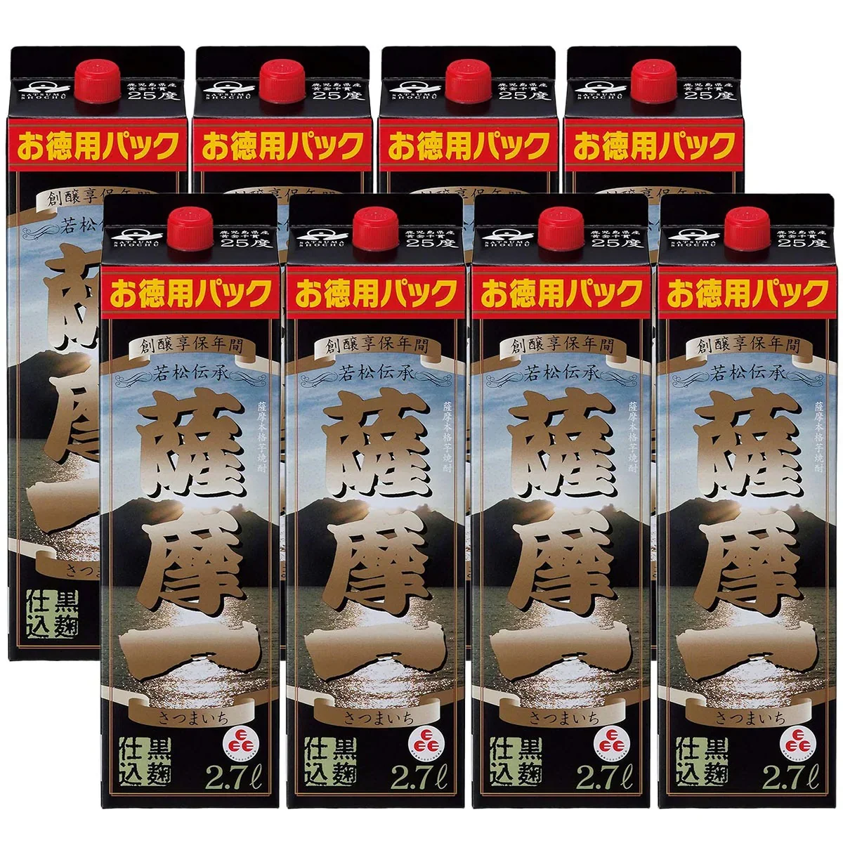 若松酒造 薩摩一 芋 25度 2700ml（2.7L）×8本