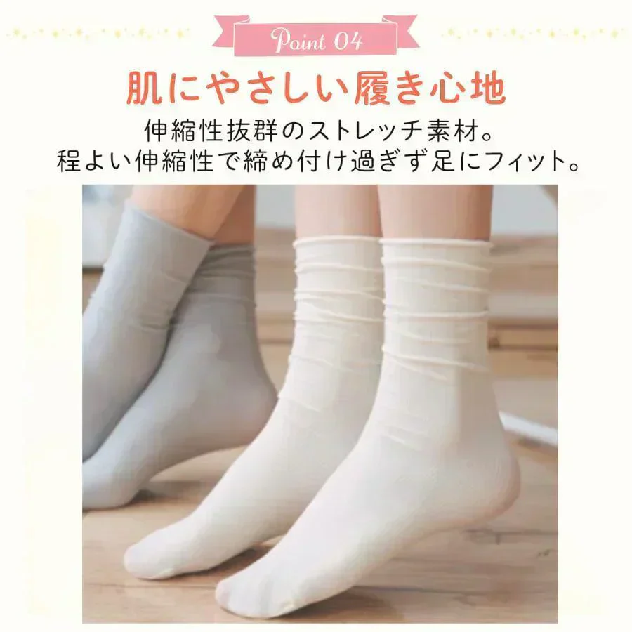 【予約商品・発送時期は商品説明に記載】【ブラック】薄手クルーソックス5足セット　靴下  おしゃれ 無地 ソックス 夏用