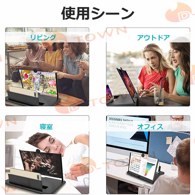 スマホ拡大鏡 16インチ 虫眼鏡 スマホ拡大レンズ スマホスタンド スマットフォン用 画面拡大 折りたたみ 目の疲労軽減 w636