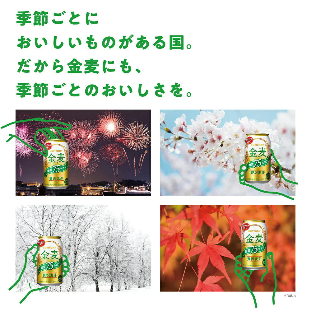 【送料無料】 サントリー 金麦 糖質75％オフ 350ml×3ケース/72本【北海道・東北・四国・九州・沖縄県は別途送料がかかります】