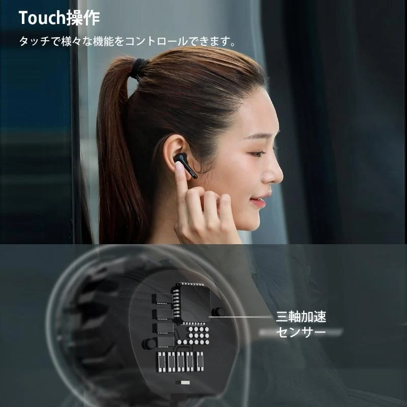 ブルートゥース イヤホン ワイヤレスイヤホン Bluetooth 5.0 自動ペアリング 両耳 IPX7防水 w054B(ブラック)