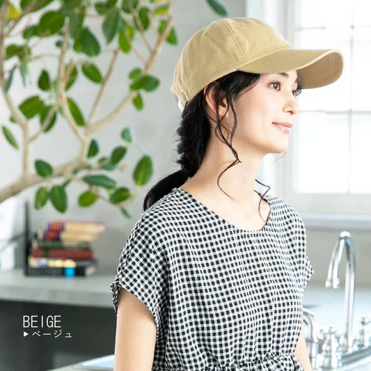 【フリー56-61cm-ベージュ/12cm】【商品名：シンプルキャップ】