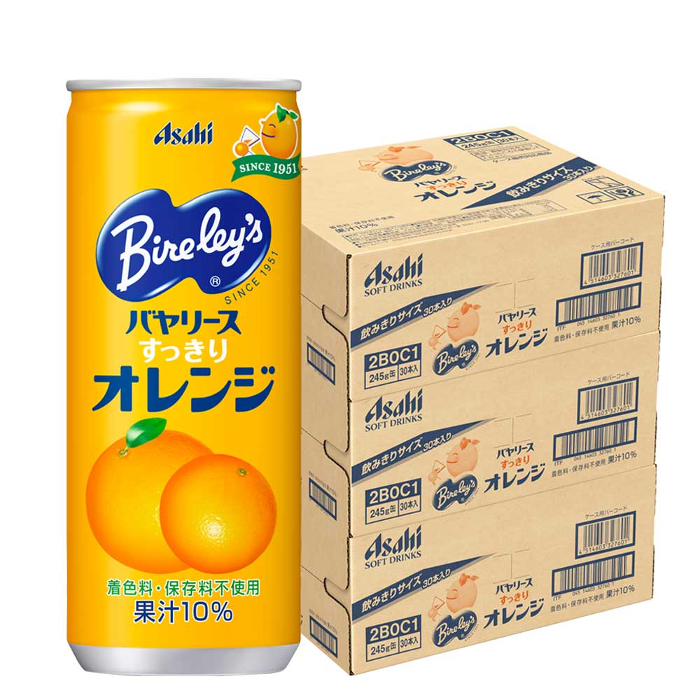 【送料無料】アサヒ バヤリース オレンジ 245ml×3ケース/90本