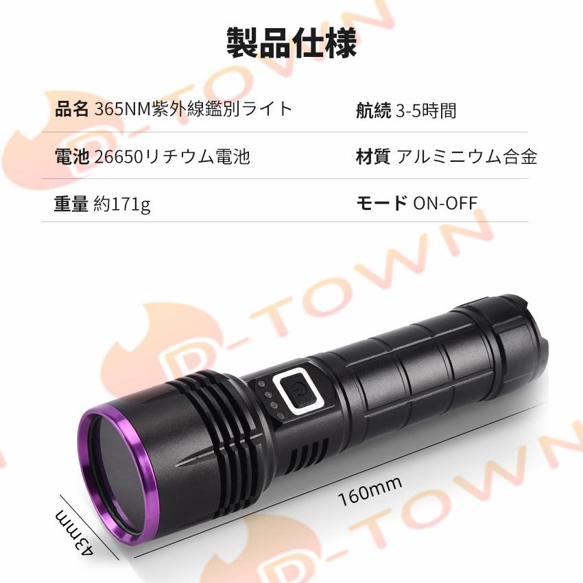 紫外線ライト UVカット 365NM?四核大工率 骨董鑑別 酒やタバコ鑑別 紙幣鑑別 琥珀鑑別 四核高輝度電球搭載 高い透過率 UV紫外線 365nm