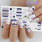 ネイルシール ハンド用 パープル系 紫 グレー ホワイト クリア キラキラ お洒落 大人しい 淑女 韓国風 最新作 3D 貼るだけ 花 しま ストーン柄 手指爪用