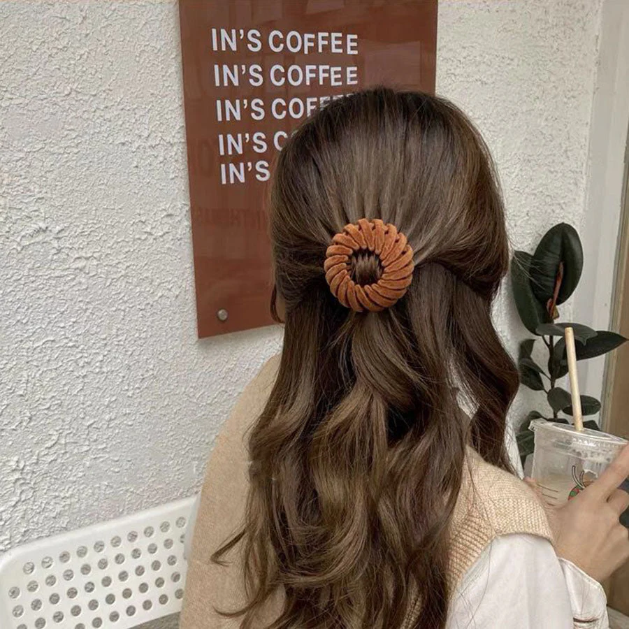 (ワインレッド)ヘアゴム ヘアクリップ ポニーリング 団子 シュシュ ヘアアクセサリー かわいい オシャレ 髪飾り