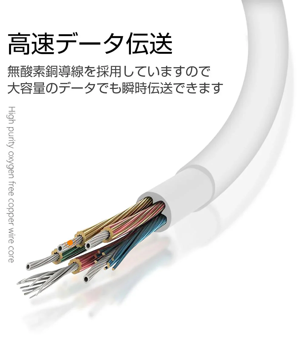 Lightning端子対応 HDMI変換ケーブル 1080P対応 ホワイト スマホ用 映像出力アダプタ