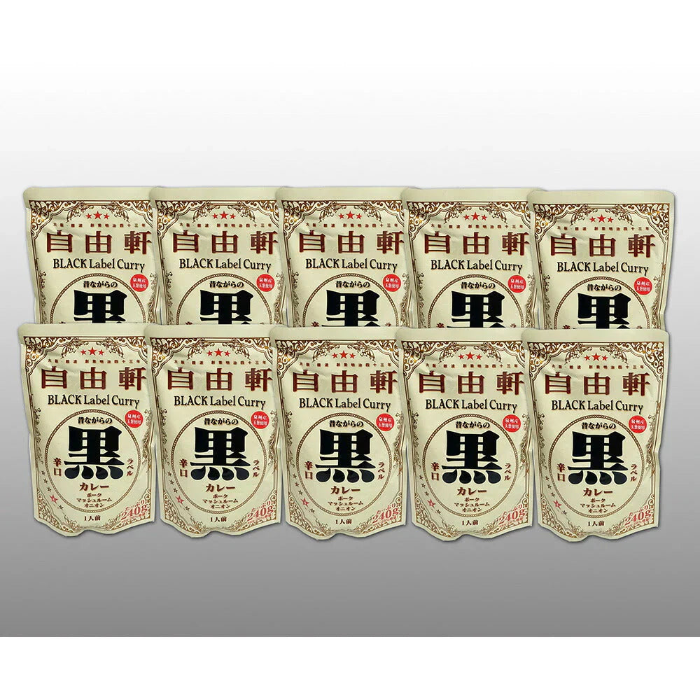 大阪 「自由軒」 昔ながらの黒ラベルカレー 10個セット【送料込み】