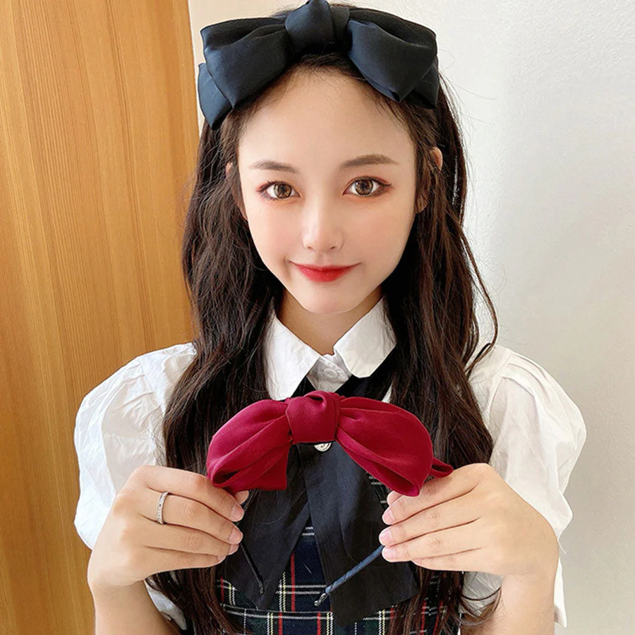 (ネイビー)リボンカチューシャ　ヘアバンド　レディース 大人っぽい ヘアアクセサリー シンプル 髪飾り おしゃれ  ヘアターバン