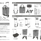［BAGING バギング］5段階調整可能 階段も引いて上がれる 保温保冷 ショッピングキャリー 6輪静音キャスター 折りたたみ 買い物カート 909 (ブラックフラワー)