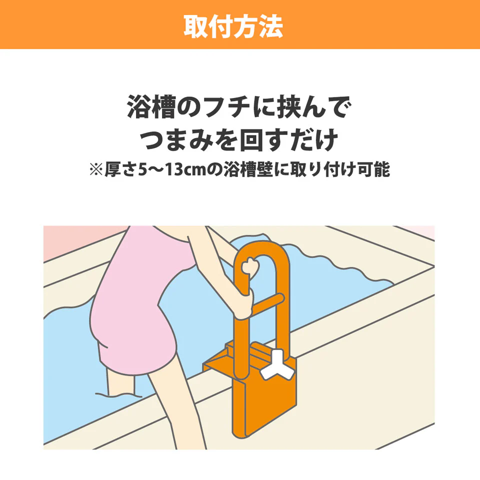 【口コミで高評価！すべりやすい浴室も安心です】浴室用 手すり 浴槽 お風呂 介護 滑り止め 浴室用手すり  介護用品 グリップ すべりにくい 手すり お風呂 入浴 サポート 滑り止め 取付簡単 安心 安全 入浴 お子様 高齢者 送料無料