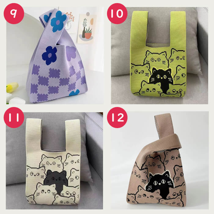 【19】【同柄2個セット】【予約商品・発送時期は商品説明に記載】ニット バッグ ニットバッグ 同柄 2個セット マルシェバッグ ニット トートバッグ 縦型 クロシェ編み かぎ針 ハンドバッグ マルシェ 韓国 ミニバッグ ミニバッグ 送料無料 ギフト プレゼント