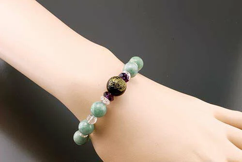 薬師如来 健康祈願ブレスレット [ ブレスレット 白水晶 アメジスト オニキス 翡翠 健康 グリーン クリア 男性 女性 天然石 男女兼用 レディース メンズ 開運 お守り 御守り 邪気払い パワーストーン 日本製 送料無料 ]