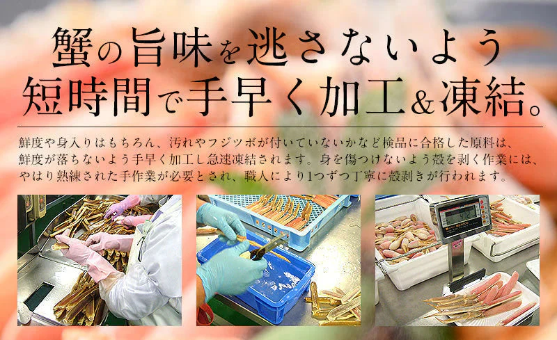 ズワイガニ お刺身 OK 生 カット済み 600g（総重量750g）
