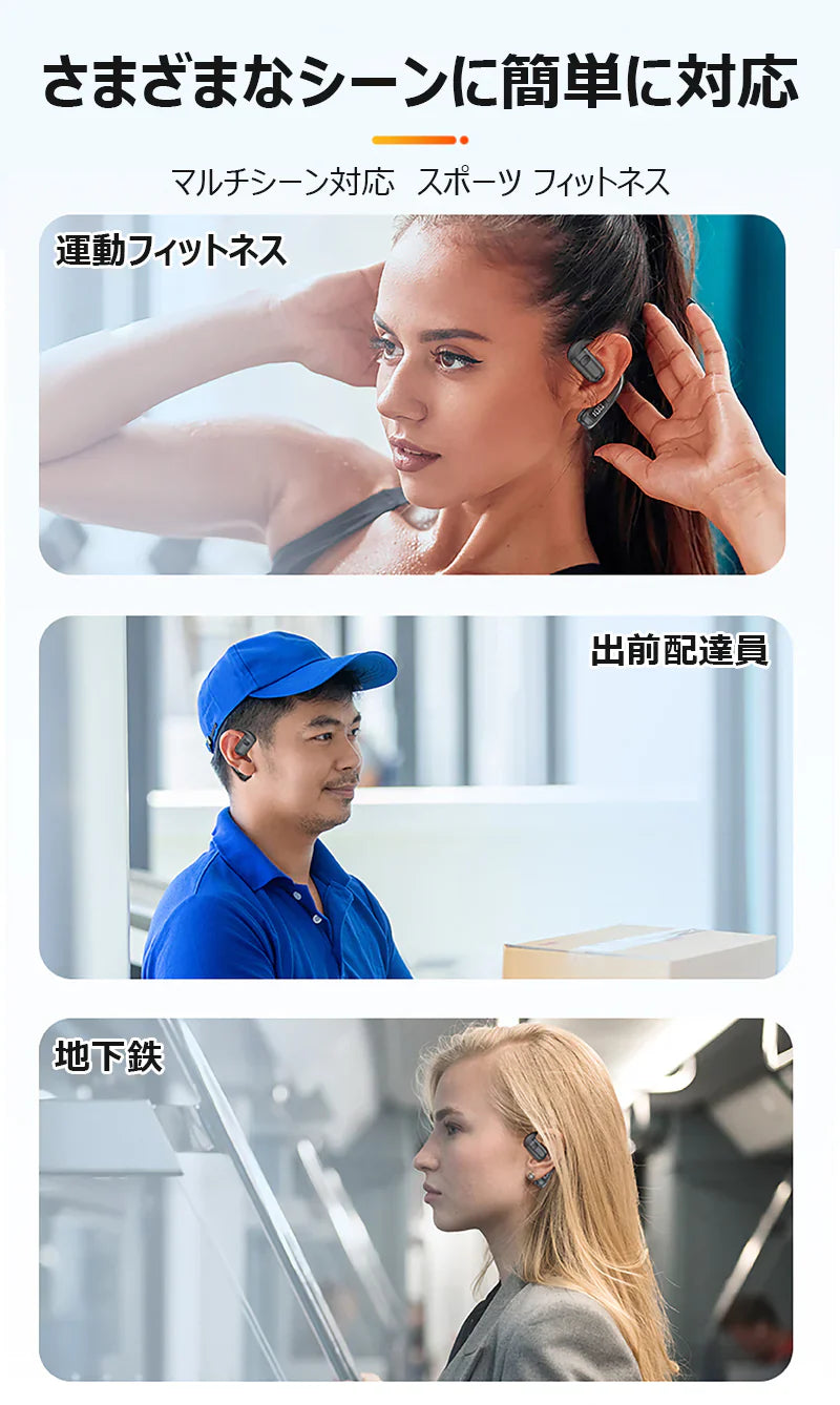 【携帯2台同時接続】ワイヤレスイヤホン 片耳 bluetooth5.5 左右耳兼用 180度回転 耳掛け式 ブルートゥースイヤホン 耳を塞がない オープン式 快適 iPhone/Android適用 ハンズフリー s134D(ホワイト)
