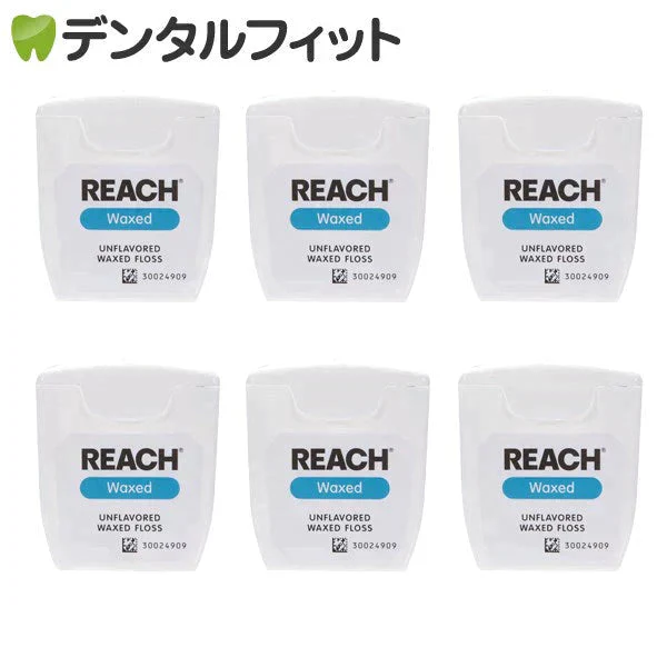 REACH リーチ／デンタルフロス 55ヤード(50.2ｍ)×6個入り ワックス・ノンフレーバー【メール便送料無料】