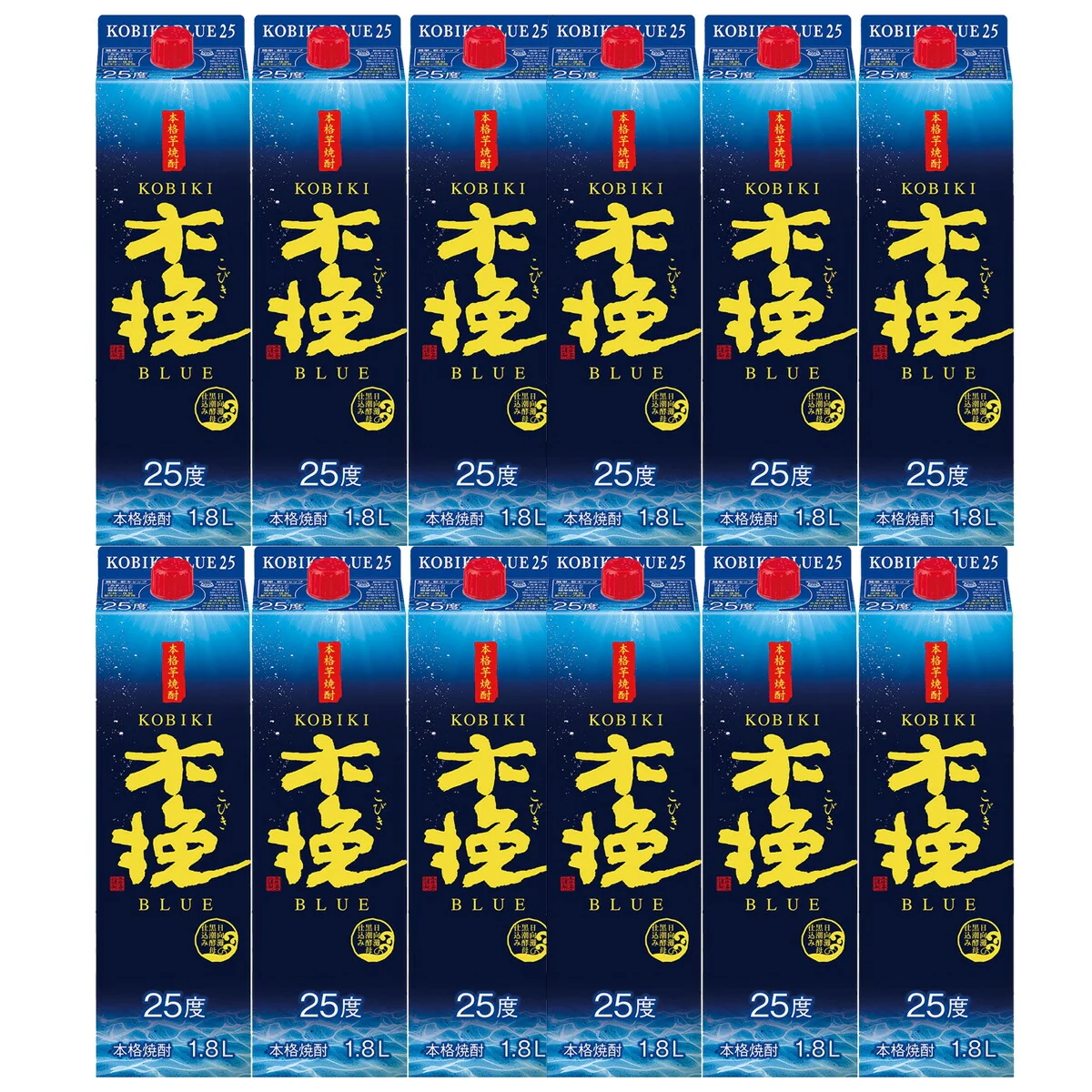 雲海 木挽 BLUE ブルー 25度 パック 1800ml 1.8Ｌ×12本【北海道・沖縄県・東北・四国・九州地方は必ず送料が掛かります】