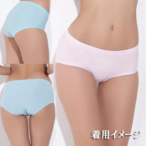 【セット1、Lサイズ】シームレスショーツ 3枚セット   パンツ【ydk043-3p-bk-gy-bg-l】