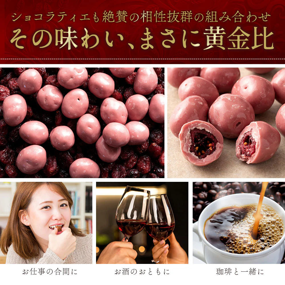 【チョコ常温販売期間終了】  チョコレート チョコ 　ルビーチョコ掛けクランベリー Rubi de Cranbery 200g ルビーチョコ 第4のチョコレート スイーツ ドライフルーツ クランベリー 大量 業務用