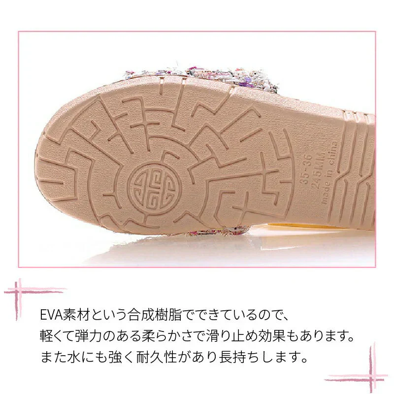 【ブラック　L】スリッパ プレゼント 高級感麻 EVA素材 滑り止め 耐久性 夏用 おしゃれ 吸汗 かわいい 速乾 蒸れない さらさら ベランダ サンダル ツイード 新生活 プレゼント