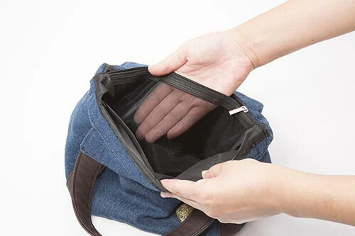 仕分けが便利なデニム手提げバッグ レディース 女性 軽量 軽い 通勤 通学 買い物 ランチバッグ  お弁当バッグ デニム 小さめ 可愛い カジュアル