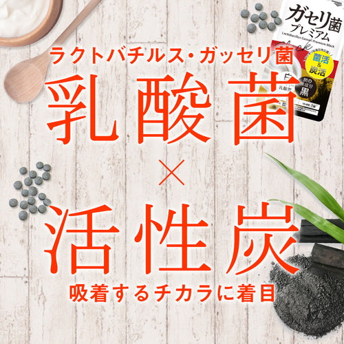 ガセリ菌プレミアム ブラック 約3ヶ月分 90粒ガセリ菌 活性炭 炭 チャコール 善玉菌 乳酸菌 腸活 菌活 炭活 サプリメント 大容量 お徳用 健康 美容 RoyalBS 日本製