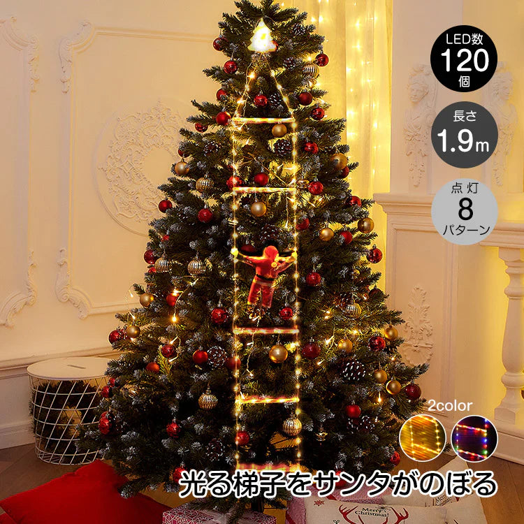 【シャンパンゴールド】イルミネーション クリスマス サンタクロース LED オーナメント 飾り 屋外 IP44 防水 USB給電 リモコン付き