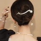 (ホワイト)キラキラヘアピン クリップ 花 パール付き ヘア留め ヘアアクセサリー ヘア爪 クランプ かわいい オシャレ 髪飾り 大人 春夏秋