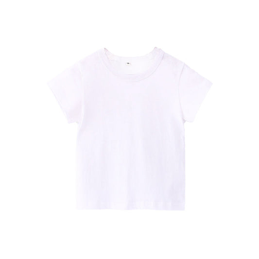半袖 Tシャツ 白 100cm 100％綿 無地 子供 キッズ 100 110 120 130 140 150 コットン 吸汗速乾 幼稚園 小学校 体育 体操着 発表会 運動会 ダンス 洗い替え 白 黒シャツ
