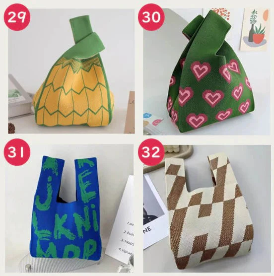 【1】【同柄2個セット】【予約商品・発送時期は商品説明に記載】ニット バッグ ニットバッグ 同柄 2個セット マルシェバッグ ニット トートバッグ 縦型 クロシェ編み かぎ針 ハンドバッグ マルシェ 韓国 ミニバッグ ミニバッグ 送料無料 ギフト プレゼント