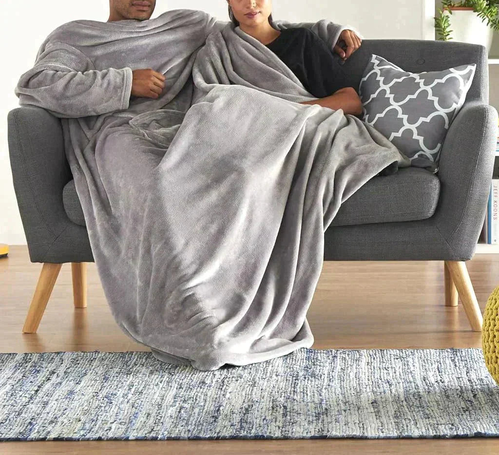 Amazonベーシック 訳あり 着る毛布 150×180cm 足まですっぽり フリーサイズ  ライトグレー