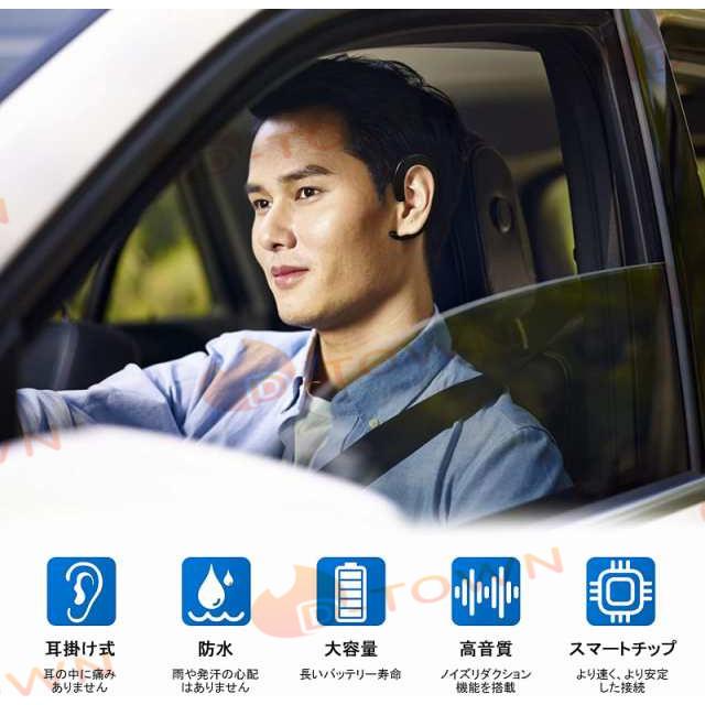 bluetooth 5.2耳掛け式イヤホン Bluetooth イヤホン 両耳 スポーツ bluetooth 5.2 ノイズキャンセリング ブルートゥース イヤホン Bluetooth w295C(ホワイト)