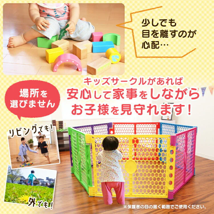 【グレー×ホワイト】ベビーサークル 折りたたみ ベビーガード 6枚セット ベビーフェンス キッズサークル ペットケージ カラフル おしゃれ ベビー サークル 赤ちゃん ベビー フェンス ゲート 柵 置くだけ 子供 こども