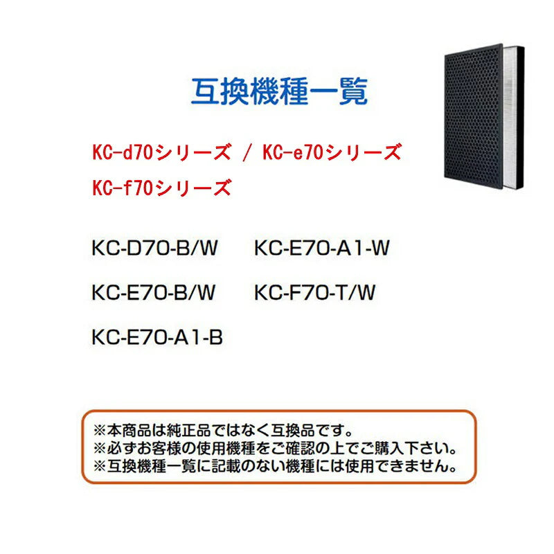 空気清浄機 交換 フィルター SHARP KC-D70 KC-E70 KC-F70 シリーズ 対応 集塵 脱臭 シャープ 互換 ホコリ タバコ 消臭 花粉 対策 掃除 抗菌 プラズマクラスター